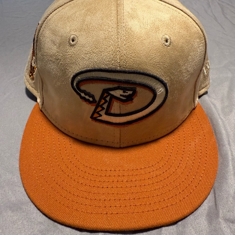 New era Fitted Arizona Diamondback Tan and Orange Cap with Embroidered Logo